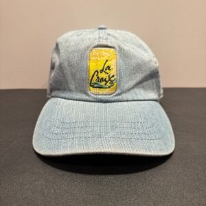 La Croix Hat Cap Strap Back Denim Blue‎ Embroidered Cotton Adjustable Chambray